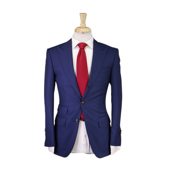 Suitsupply Washington Royal Blue Peak Lapel 2-Btn Wool Suit 34R